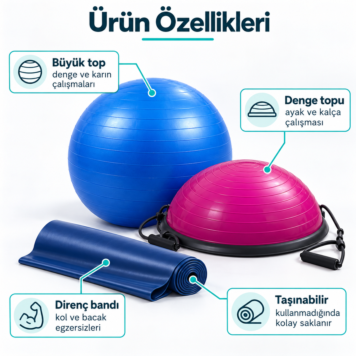 Evde Pilates Ekipman Seti