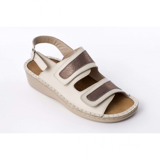 Bej Kmb Sandalet Bronz Simli